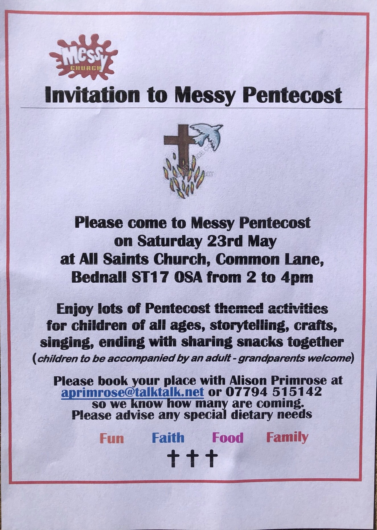 Messy Church – 23rd May- time to book!