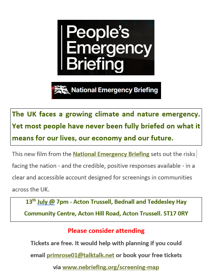 Mon 13th July -People’s Emergency Briefing Film