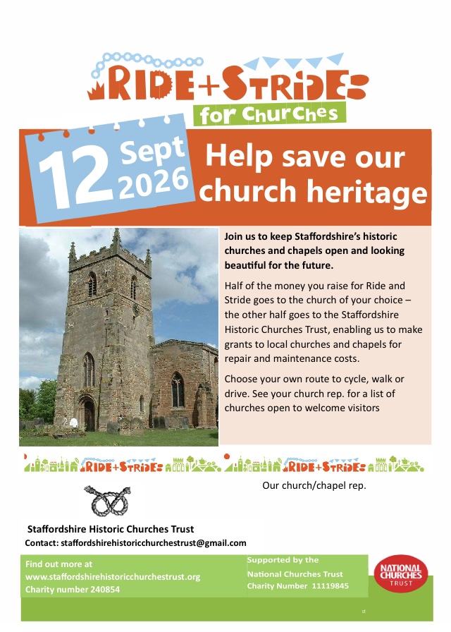 Advance Notice about Ride & Stride for Churches 2026